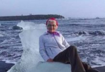 Baba sjela na santu leda da se slika, a onda se ona odvojila i odplovila