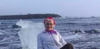 Baba sjela na santu leda da se slika, a onda se ona odvojila i odplovila