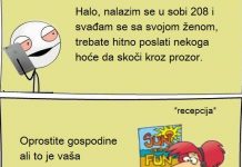 Buraz zove recepciju jer mu je hitno potrebna pomoć